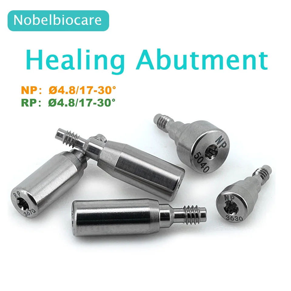 10Pcs Dental Healing Abutment Cap Compatible with Nobel Biocare Titanium Gingival Former Oral Care Prosthetic Restoration Part