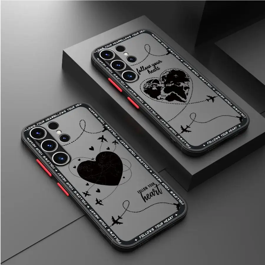 Flugzeug Folgt Deinem Herzen Funda Rückseitige Handyhülle für Samsung Galaxy S26 S25 Ultra S22 Note 20 Ultra 10+ S21 S24 Plus S23 FE
