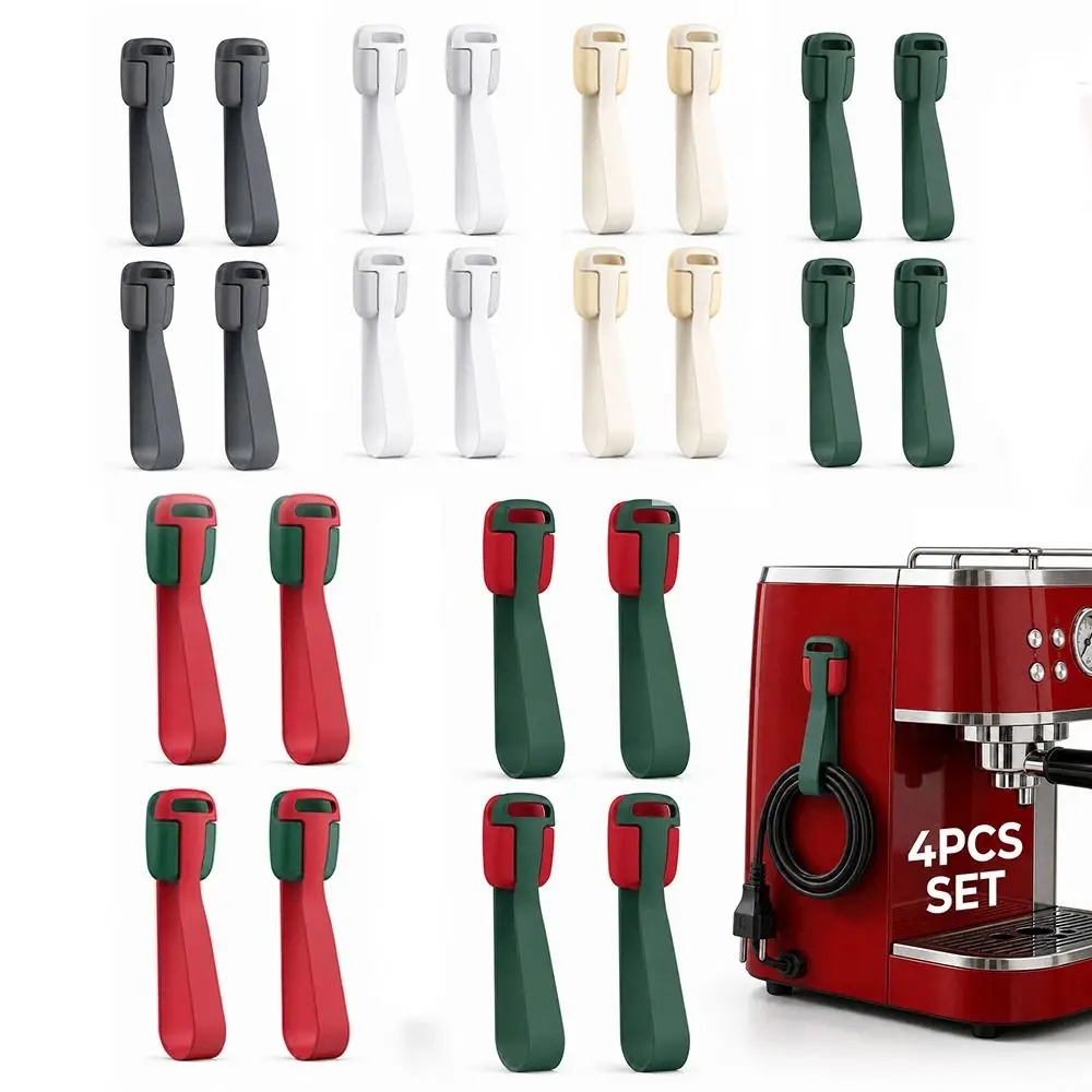 4pcs Reusable Christmas Storage Tie Silicone Cord Sorting Cord Organizer Cable Routing Self Adhesive Stocking Display Ties