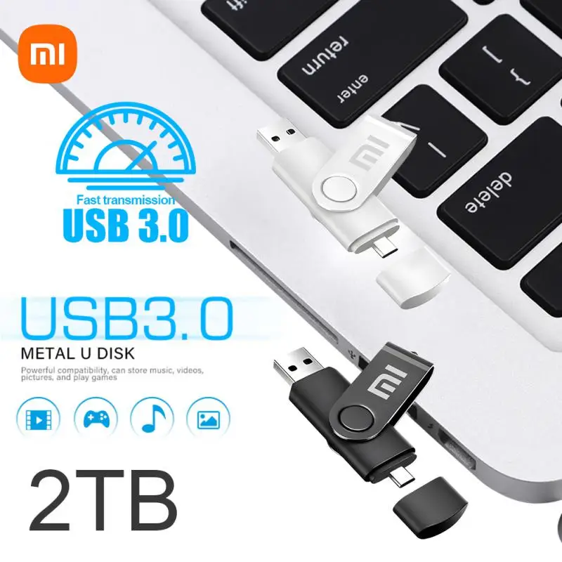 XIAOMI Pendrive USB3.0 2TB 1TB High-Speed Flash Drives Metal Disk Portable Hard Drive File Transfer Waterproof U Disk For Laptop