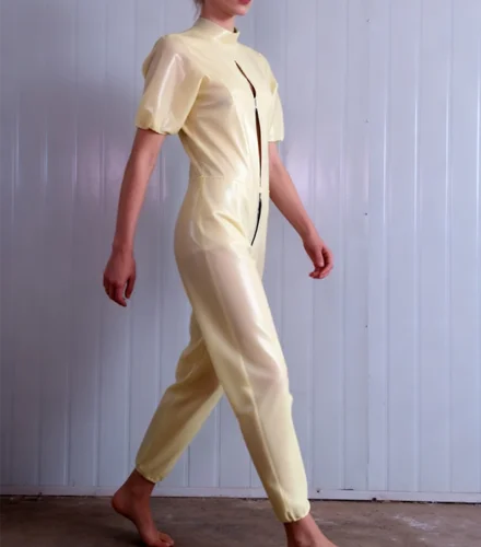 100% اللاتكس Catsuit النوادي المطاط هالوين الجوارب حفلة تنكرية الكرة تأثيري موحدة فريدة من نوعها موضة الحفلات منتفخة الأكمام #1