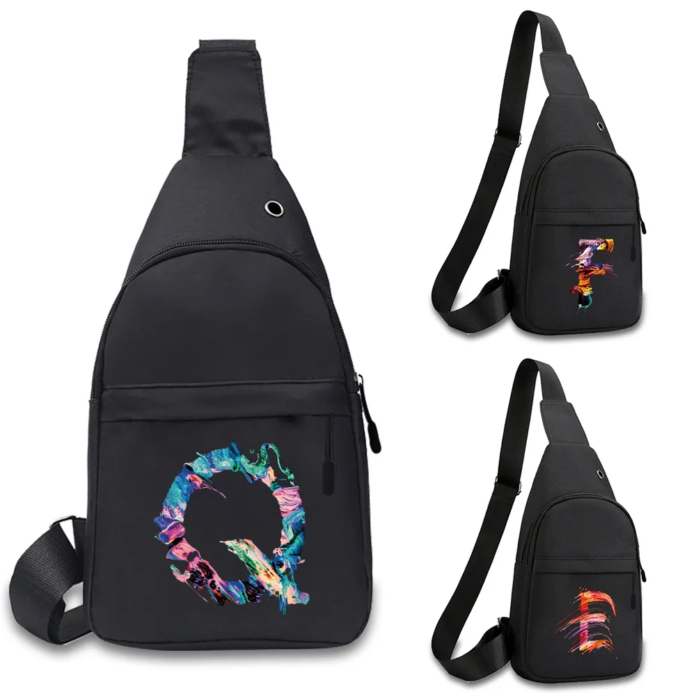 

2025 New Men Chest Pack Travel Hiking Large Capacity Paint Series Casual Shoulder Bag Fashion Multi-functional Chest Bag