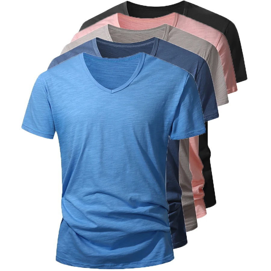 100% Cotton Men T-shirt Summer Short Sleeve Tops Tee Black White Male Clothing Soft High Quality Homme Tshirt Casual T Shirt Men