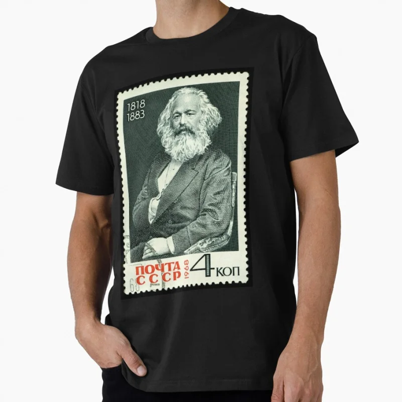 

philosopher Karl Marx Socialist Communist Funny Gift T shirt for man Large size Tops 100% cotton printed Clothes