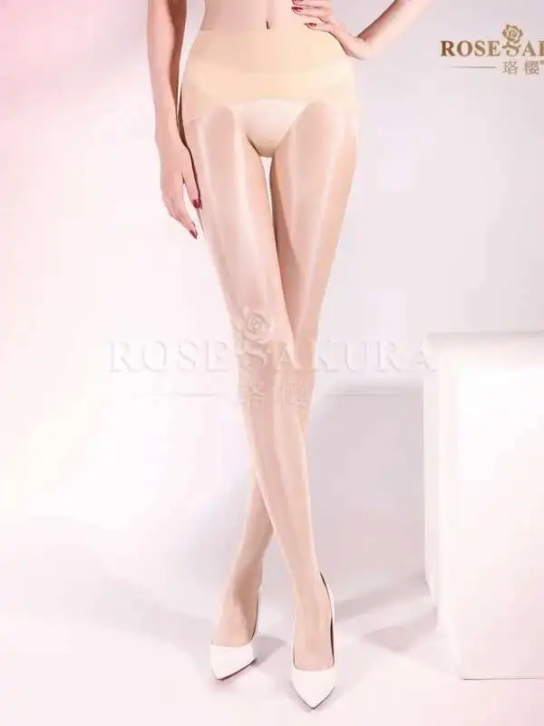 Medias sexis de satén sin costuras para mujer, pantimedias brillantes aceitosas, mallas con purpurina sedosa, sin costuras, para fiesta y baile, moda para mujer QE50