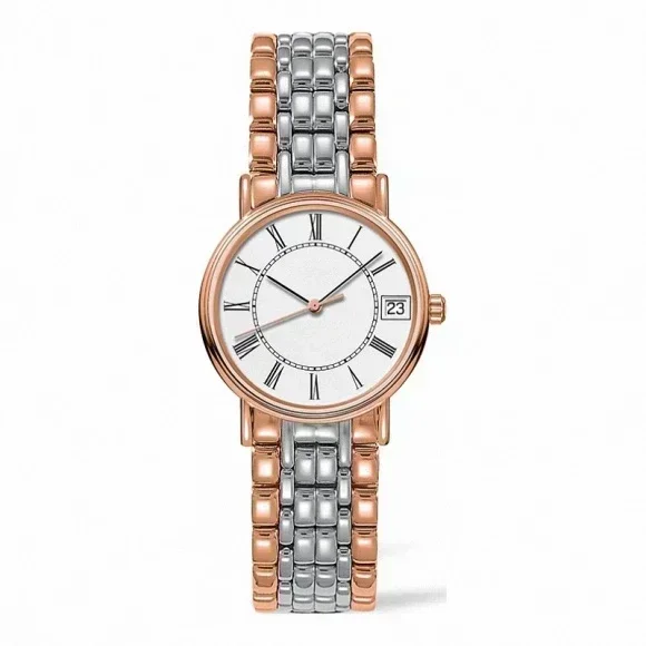 Luxe nieuwe dames automatische horloge mechanische horloges Rose goud Li zilver Rose goud witte wijzerplaat roestvrijstalen armband