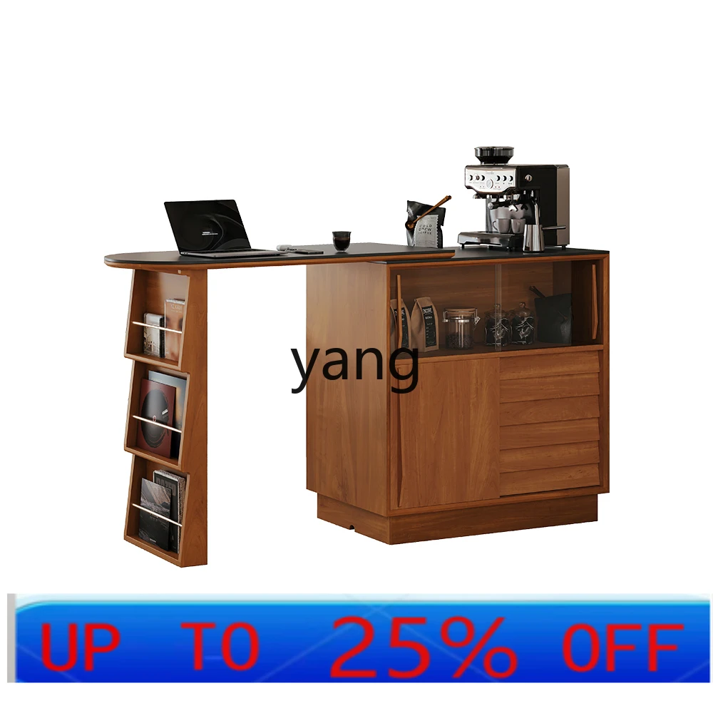 

LMM retro style solid wood medium island dining table integrated retractable household multi-function