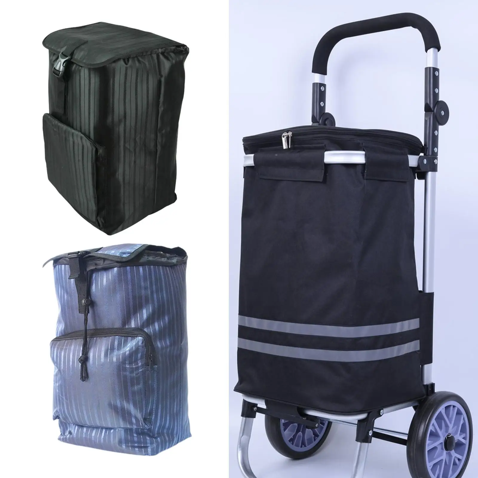 Borsa di ricambio per carrello della spesa, cestino pieghevole, borsa per carrello a mano, per viaggiare, pesca, shopping, picnic, sport all'aria aperta