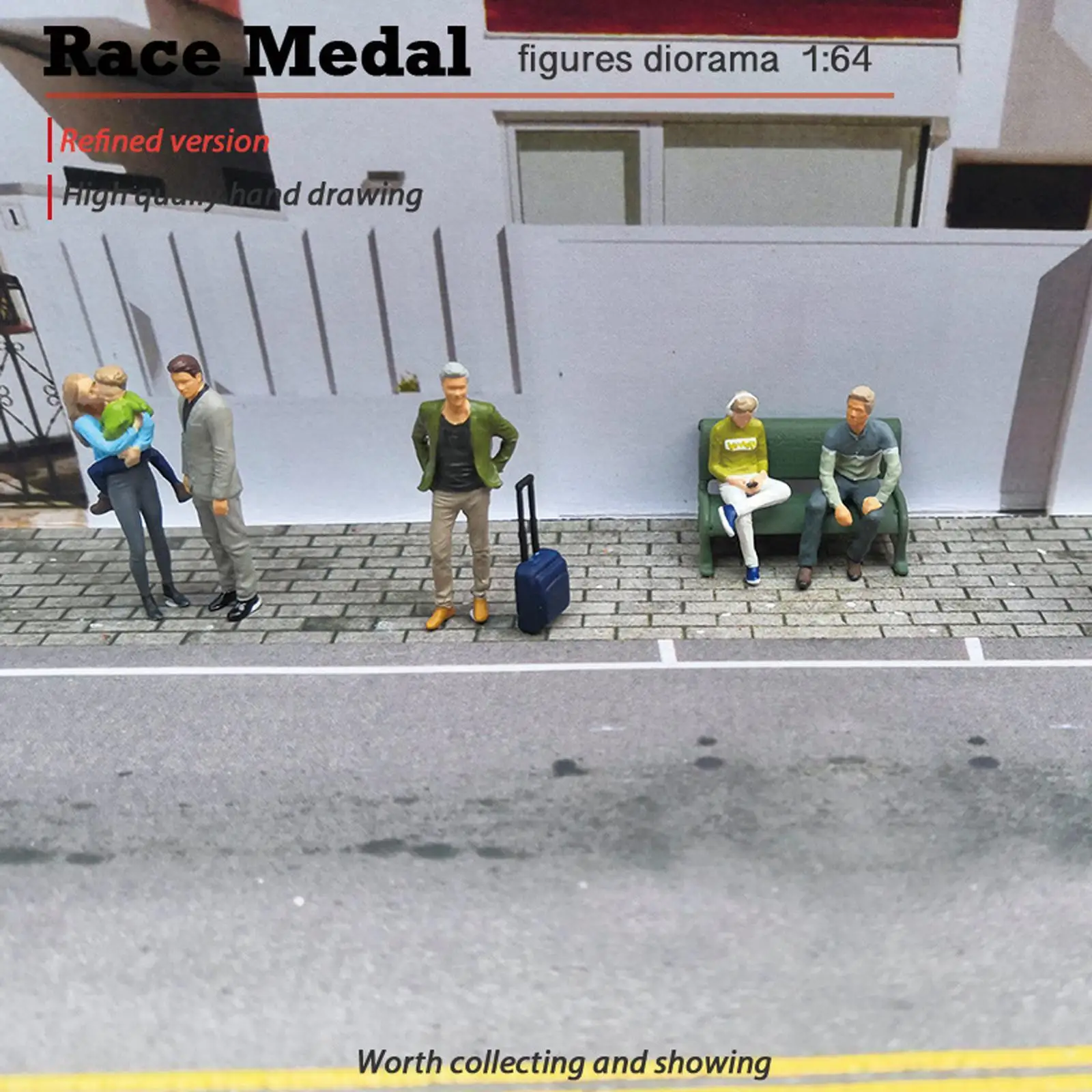 

1:64 Small Business Resin Model Businessmen Dolls Miniature Micro Landscape Diorama Hand Painted