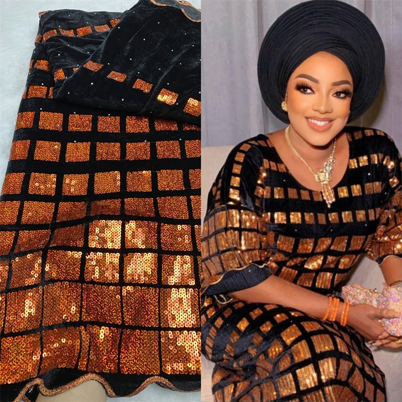 

African Swiss Lace Lace Fabric with Stones 2023 High Quality Velvet Lace Embroidery 3D Sequins Net For Sew Party Dress 5 Yards