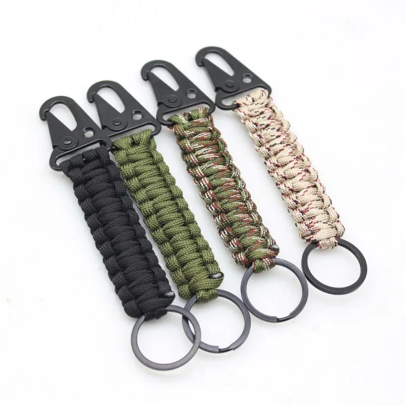 Outdoor Keychain Military Paracord Rope Hand Knitting Exploration Survival Camping Emergency Seven-core Parachute Cord Bucklle