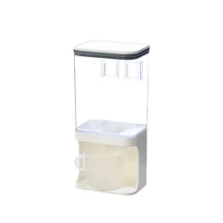 1L Cereal Dispenser Plastic Clear Wall Mounted Divided Rice Dry Food Container Storage Organizer for Home Kitchen