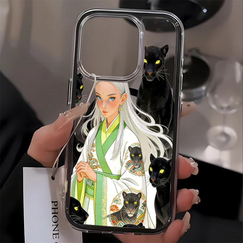 

Skull Anime Clear Magnetic Case for iPhone 17 Air 16 15 Pro Max 14 Plus 13 Pro 12 11 16E Luxury Camera Protection for MagSafe