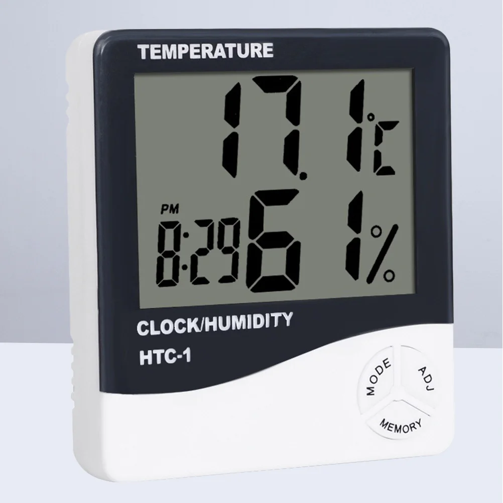 Indoor Electronic Thermometer Alarm Clock Large Screen Thermometer Hygrometer without White indoor thermometer