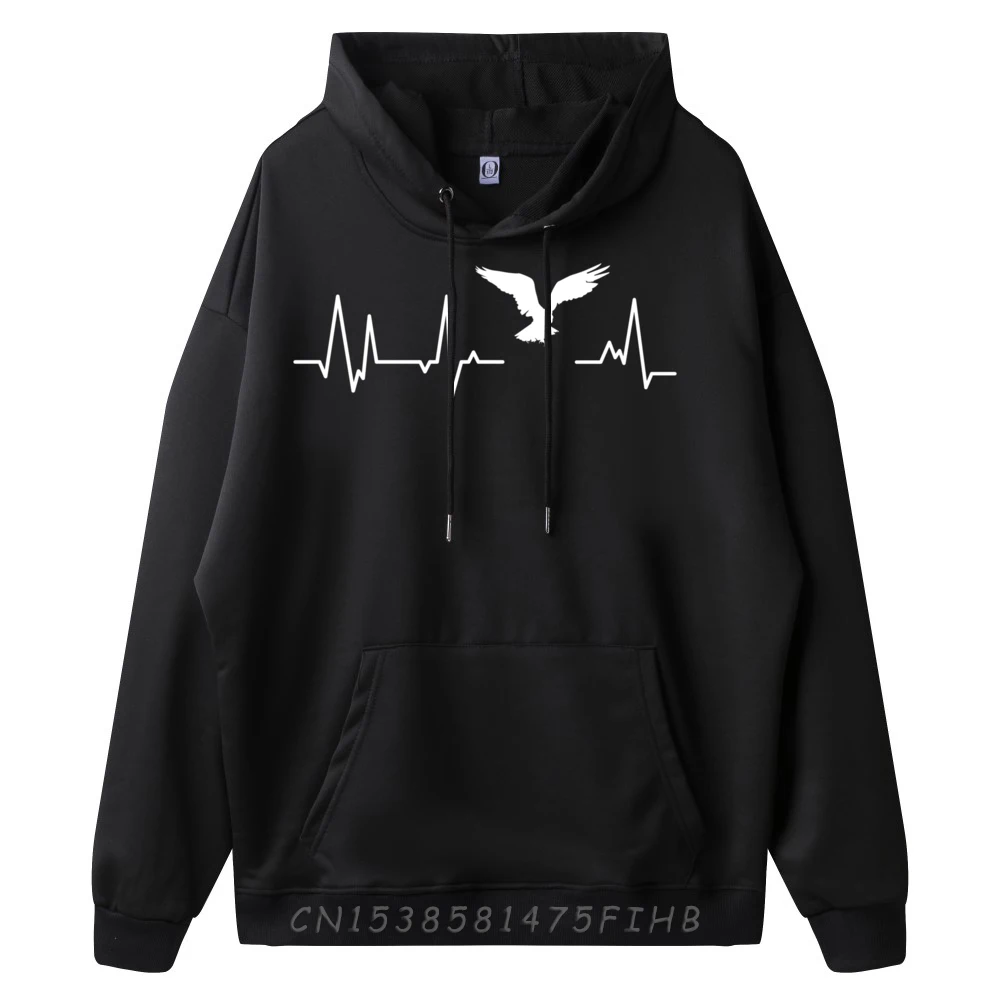 Eagle Heartbeat with Eagle Heart rate Design Streetwear Men Hoodies Men Men Christmas Sweater Long Sleeve