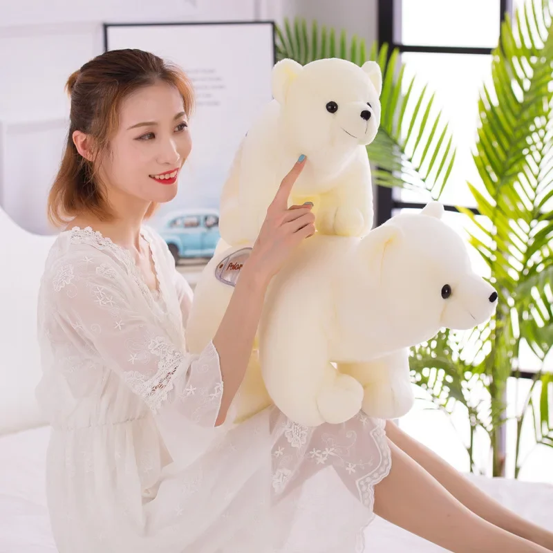 Plush Toy White Polar Bear Kawaii Cartoon Animal Stuffed Doll Girl Friend Birthday Gift Christmas Present Party Decor