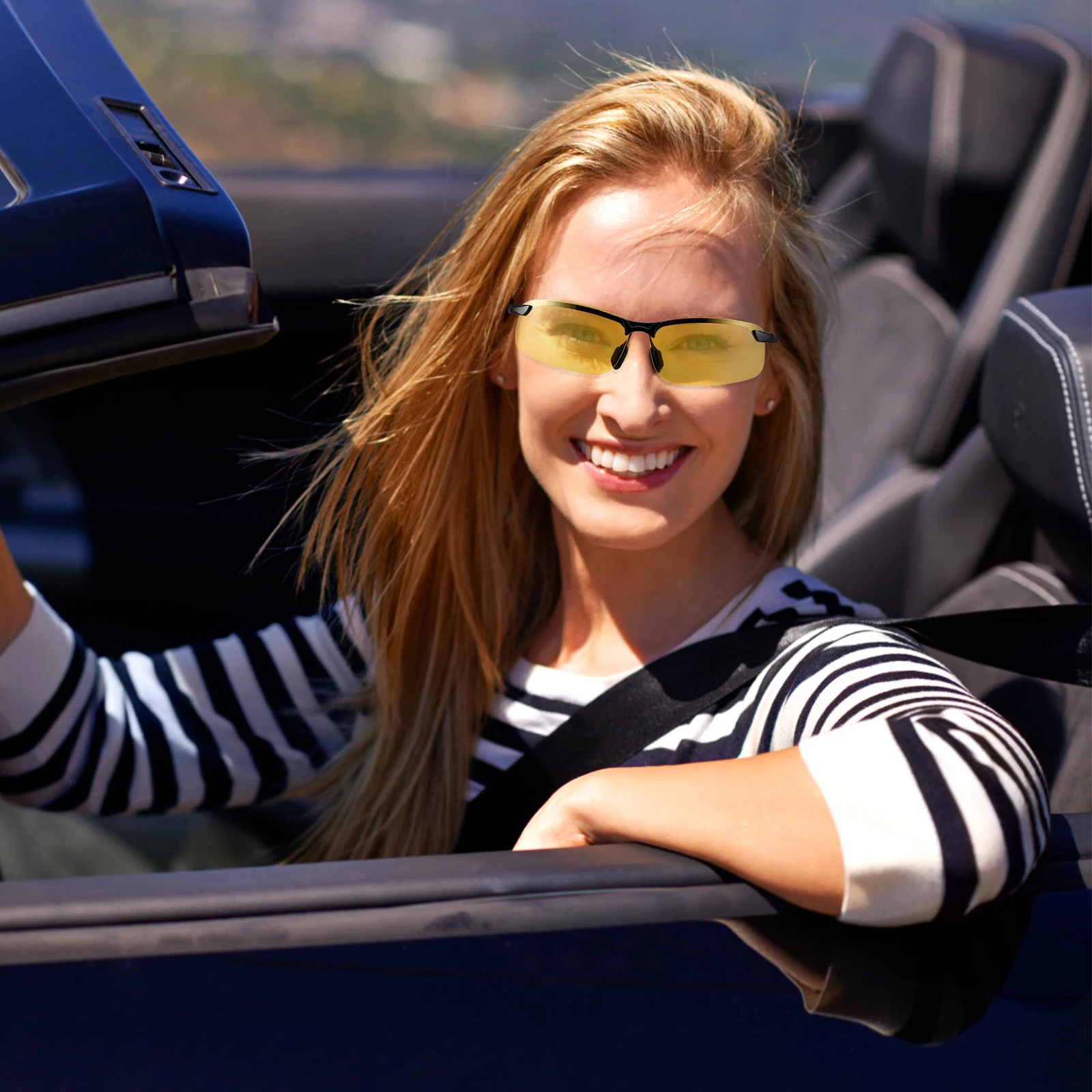 

Night Glasses Color Changing Lightweight Sunglasses Nighttime Driving Anti Glare Yellow Lens Night