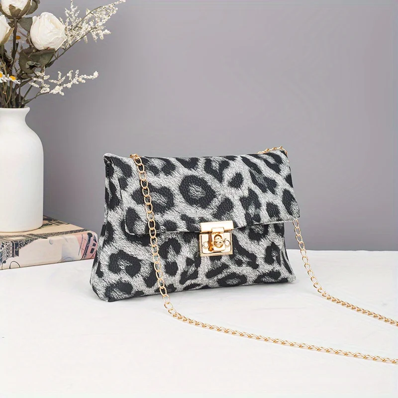 Modische Damen-Umhängetasche mit Leopardenmuster, exquisite, vielseitige Trend-Umhängetasche, Pendler-Temperament, Retro, kleine quadratische Tasche – Detail 8