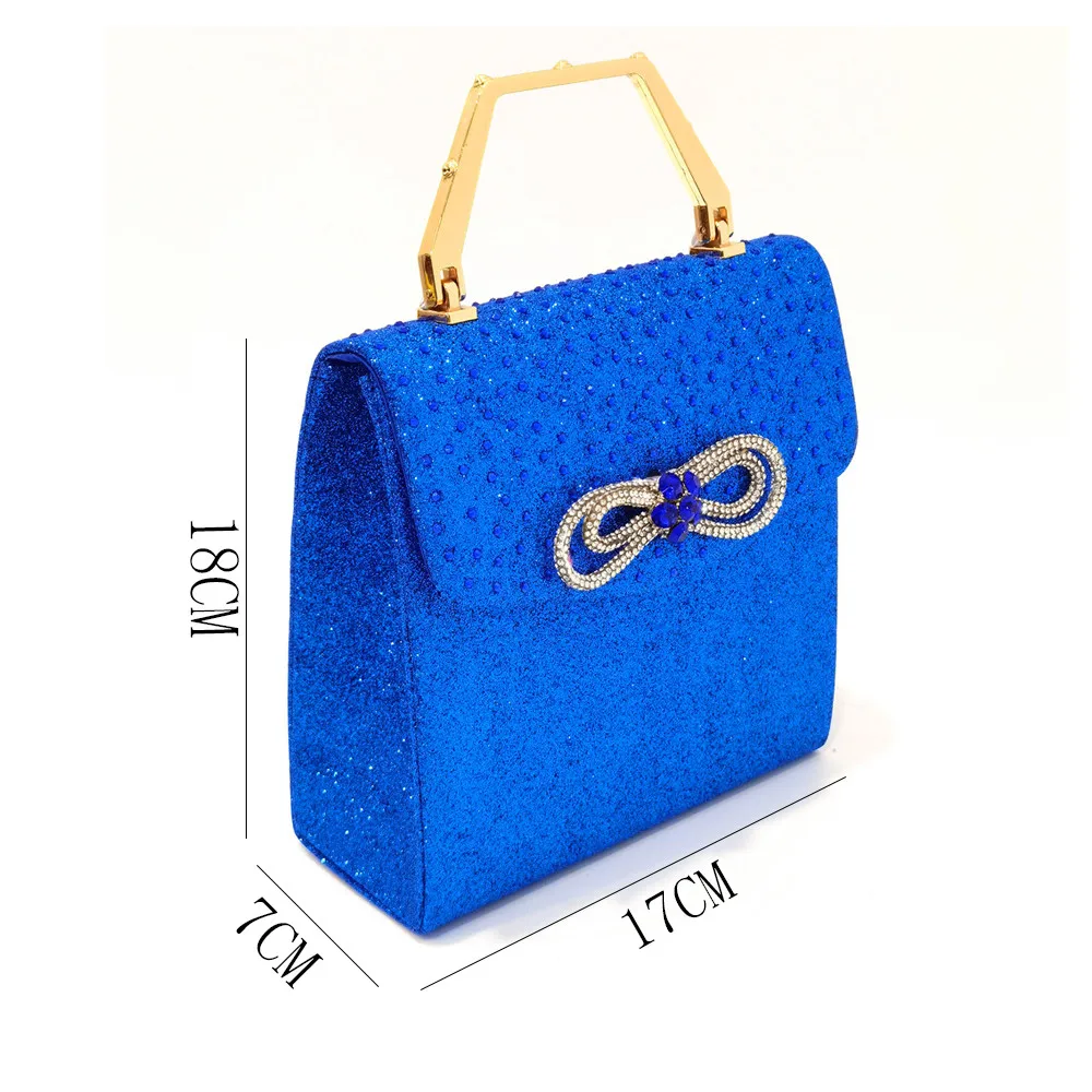 Luxuriöse Designer-Abendtasche für Damen mit Schleife, Wasserdiamanten und Kristallen – Modische Diamant-Handtasche für Partys – Detail 1