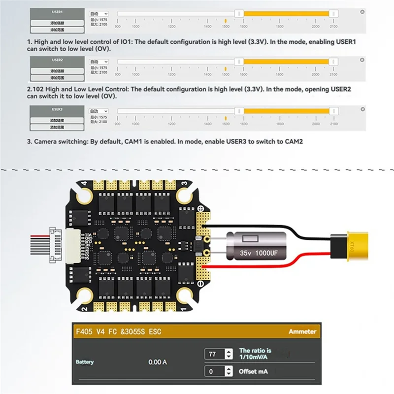 

ABGI-F455S V4 FC&ESC FPV Stack F405 V4 Flight Controller 55A 4In1 ESC 30X30mm For RC FPV Racing Drone