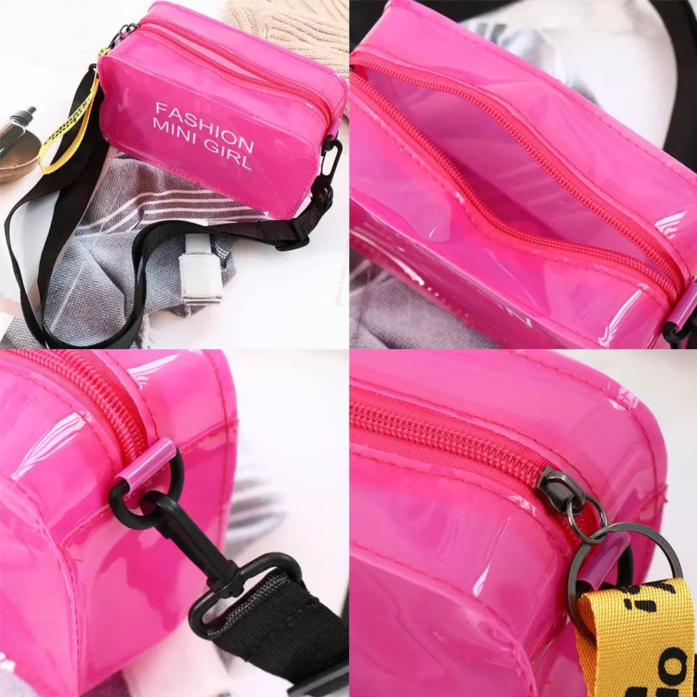 Girls Mini Sweet Purses Handbags Candy Color Transparent Jelly Bag Messenger Bag Crossbody Bags Shoulder Bag