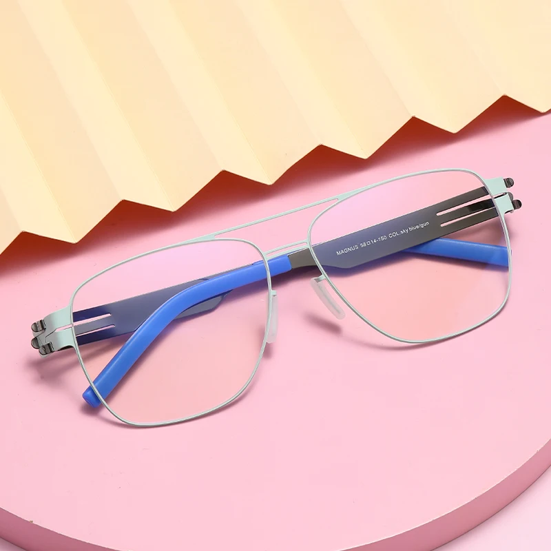 MAGNUS-1 Germany Designer Glasses Frames Men Super Thin Aviation Stainless Steel Retro Eyeglasses Women Reading Spectacle Frame