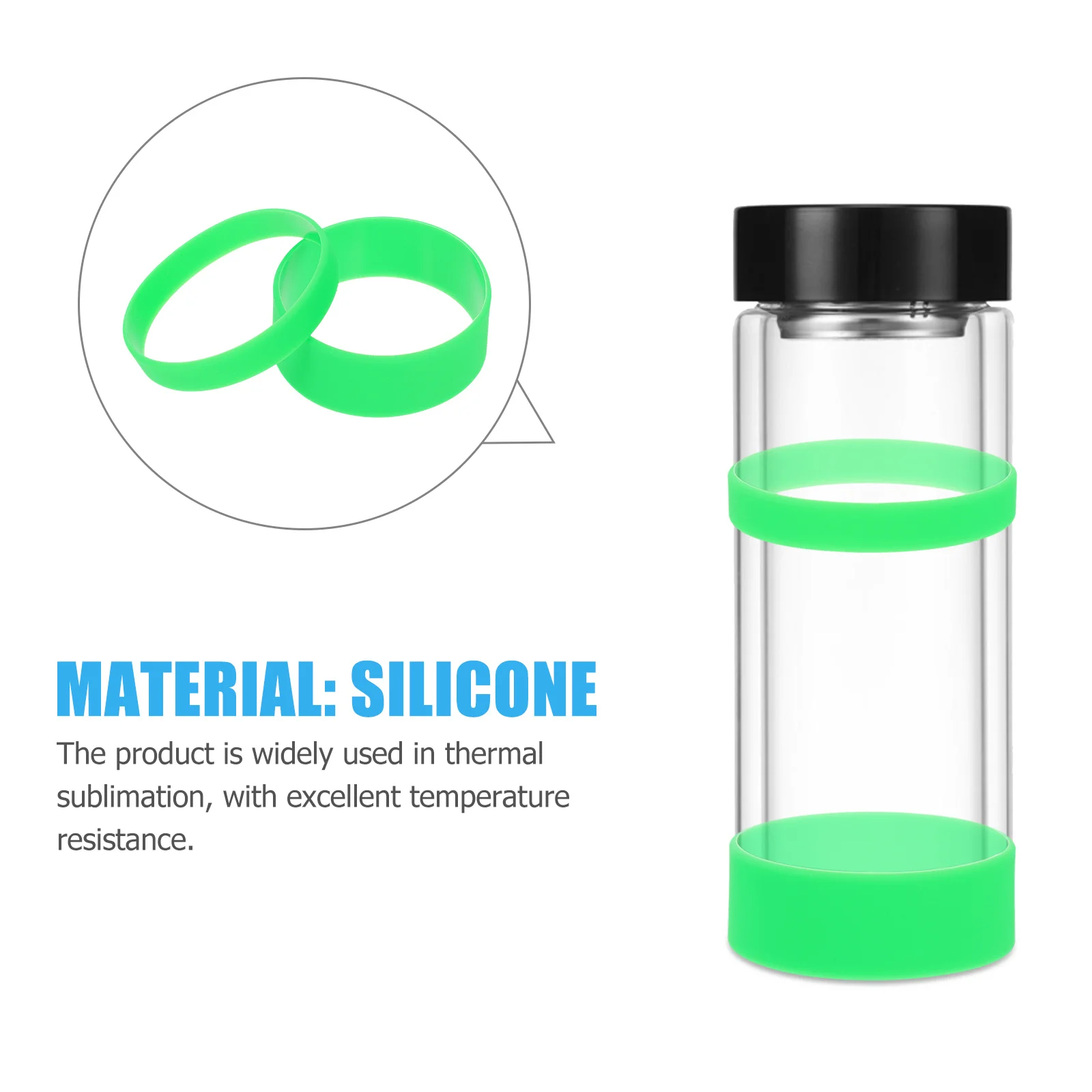 

10Pcs Silicone Sublimation Heat Resistant Bands Tape for Tumbler DIY Heat Transfer Thermal Tape Sublimation Tumbler Bands