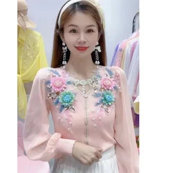 Spring Summer Explosions Color Symmetrical Flower Design Sense Sunscreen Thin Sweater Chiffon Sleeve Stitching Bottoming Coat