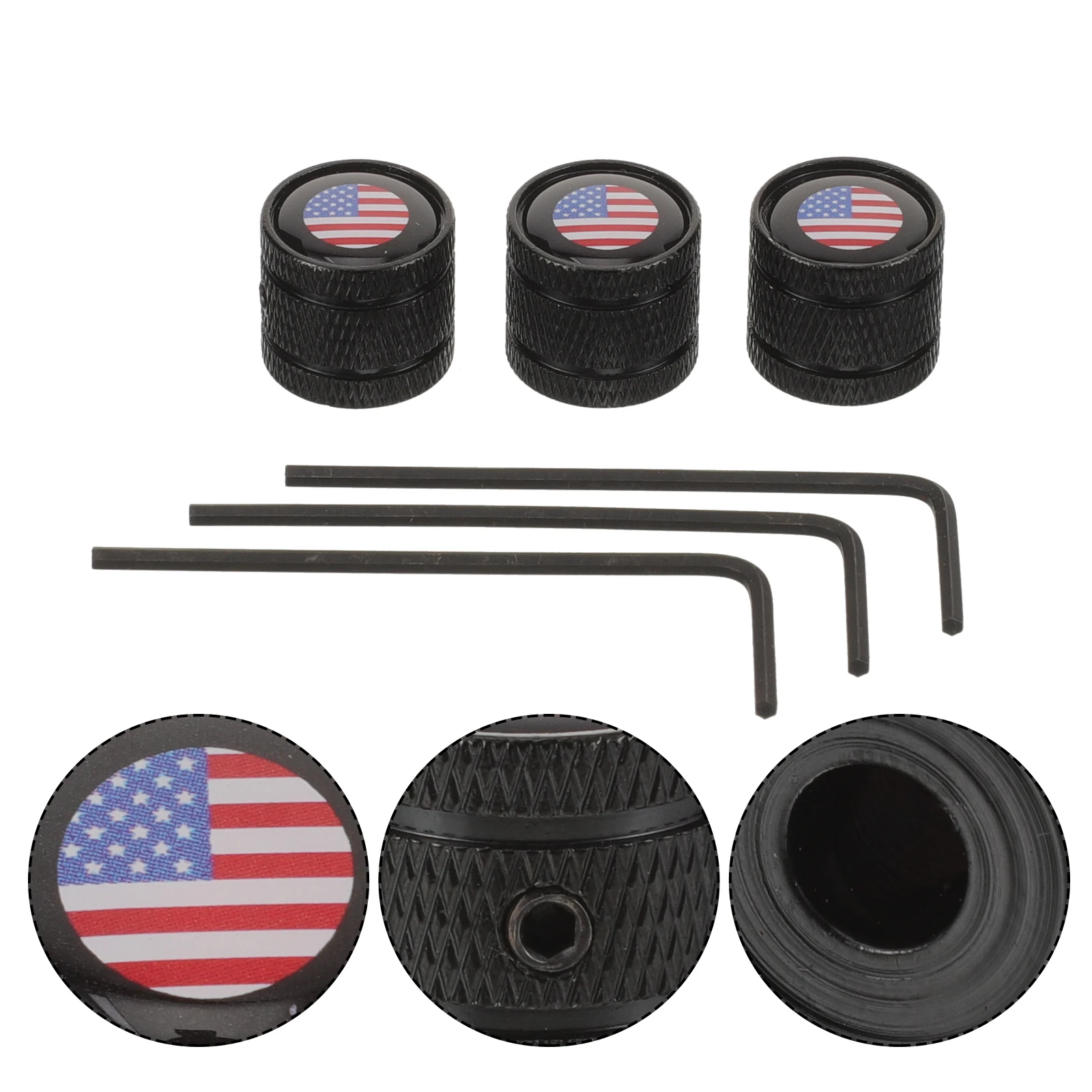 

3Pcs Guitar Volume Tone Control Knobs Alloy Replacement Electric Guitar Parts Control Knobs Caps