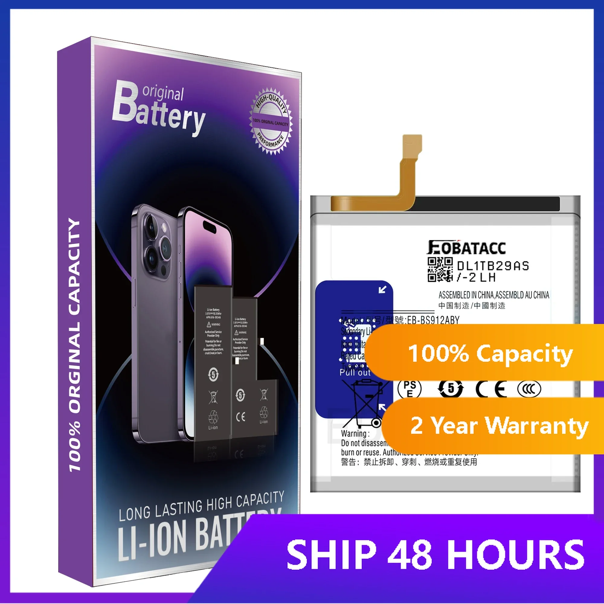 

2025 YEARS EOTABACC High Quality 100% Original EB-BS912ABY Battery For Samsung Galaxy S23 Phone Battery+Tools