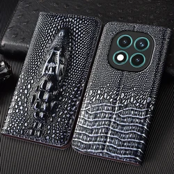 Retro 3D Crocodile Head Genuine Leather Flip Case For Redmi Note 7 8 8T 9 10 10S 11 12 13 14 15 Pro Plus Turbo Max Cover Cases