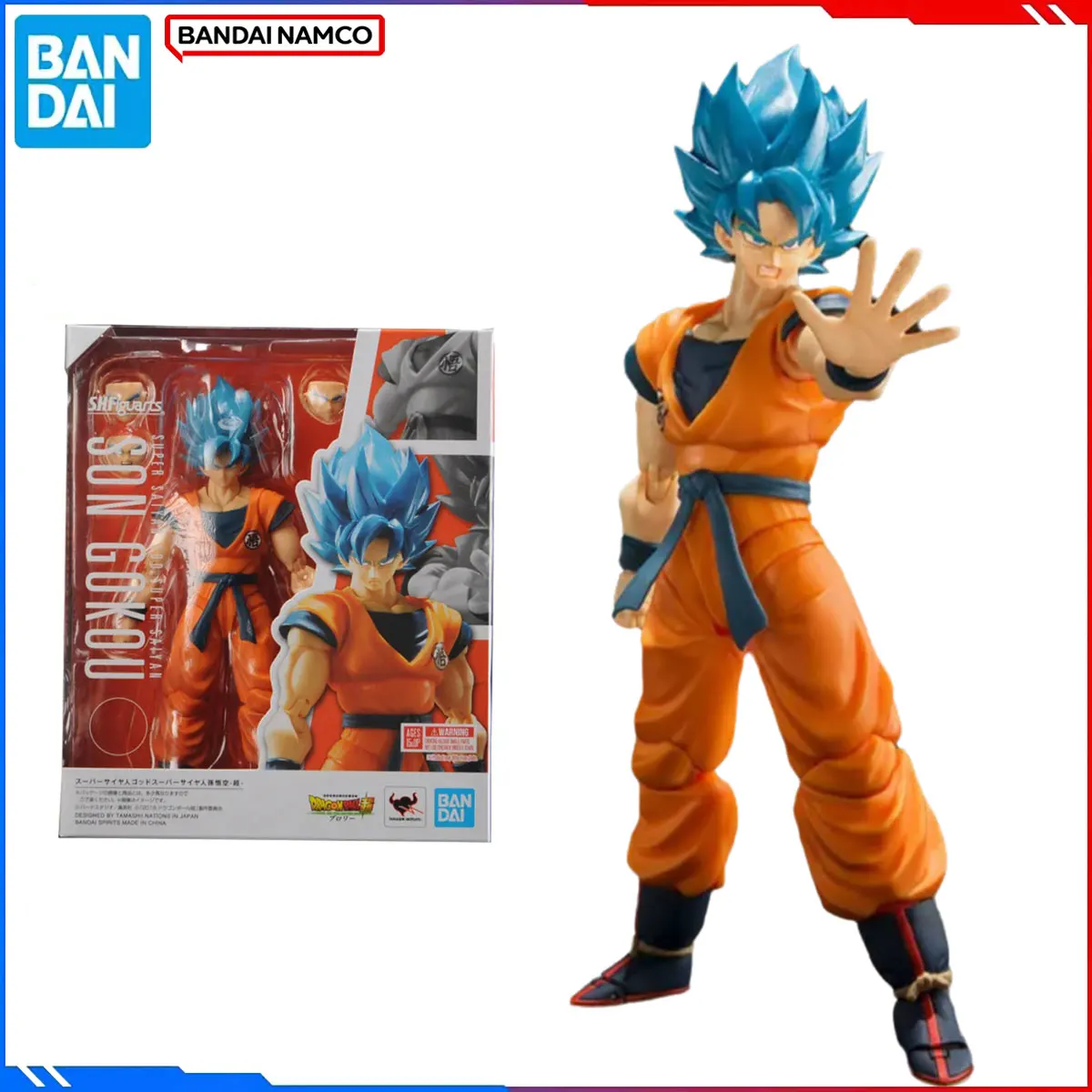 

Оригинальная фигурка Bandai Dragon Ball, наборы моделей SHF 1/12, аниме-фигурки Super Saiyan God Son Gokou, экшн-модель, игрушки в подарок