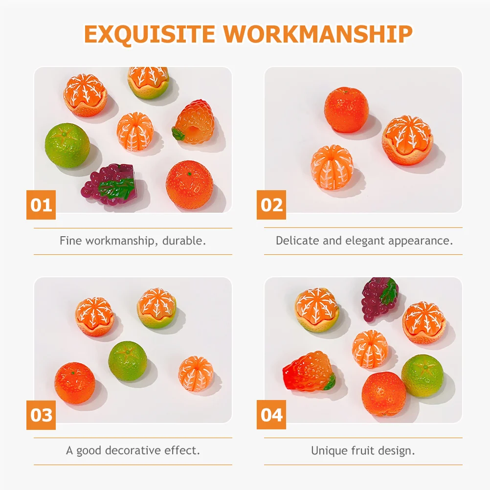 

50Pcs Resin Simulated Fruit Ornaments Exquisite DIY Crafts Accessories for Phone Case Photo Frames Festival Gifts and