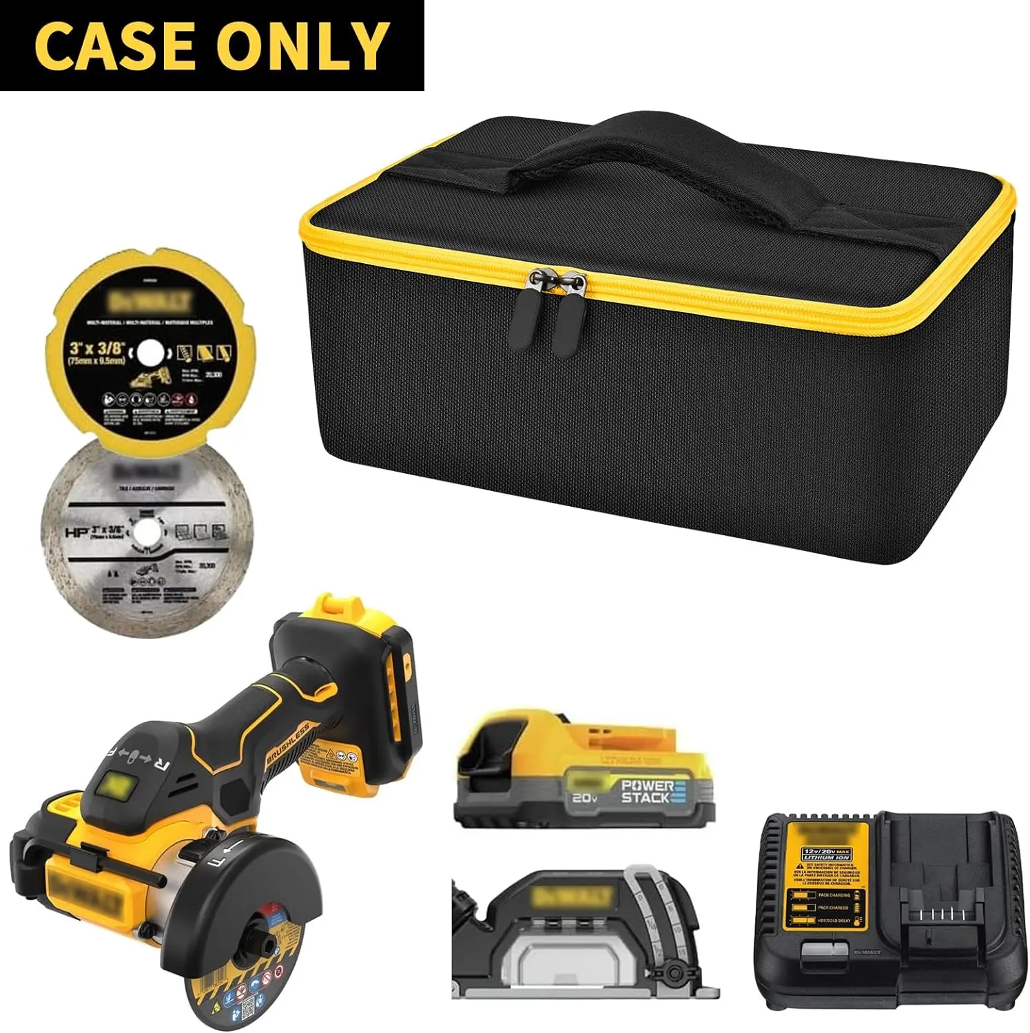 Bag Compatible with DEWALT 20V MAX Cut Off Tool 3 in 1 Brushless (DCS438B), Storage Case Carrying Holder Organizer