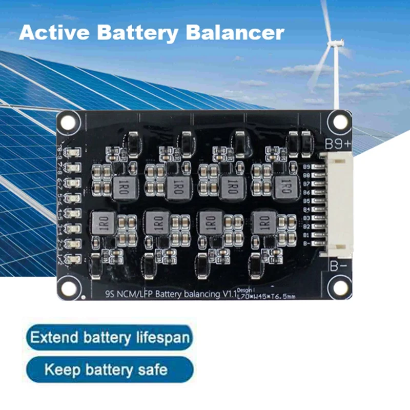 1.2a 9s equalizador ativo balanceador módulo equalizador li-ion lifepo4 bateria de lítio balanceador ativo bms transferência de energia