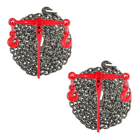 체인 래칫 하중 바인더 키트, 견인 견인 타이 다운용 5400lbs 고정 하중 제한, 2 개, 5 인치, 16 인치, 3 인치, 8 인치, 80 등급 체인