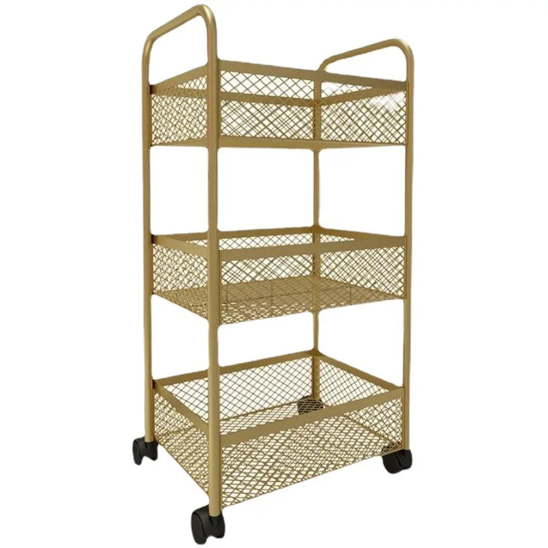 

Floor rack removable snack storage trolley Internet celebrity female Nordic ins multi-layer beauty salon storage