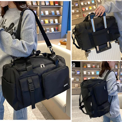 Imagen 2 del producto Bolsa de viaje para mujer, mochila de viaje multifuncional para deportes al aire libre, gimnasio, Fitness, bolso de fin de semana, bolso de mano nocturno para hombre