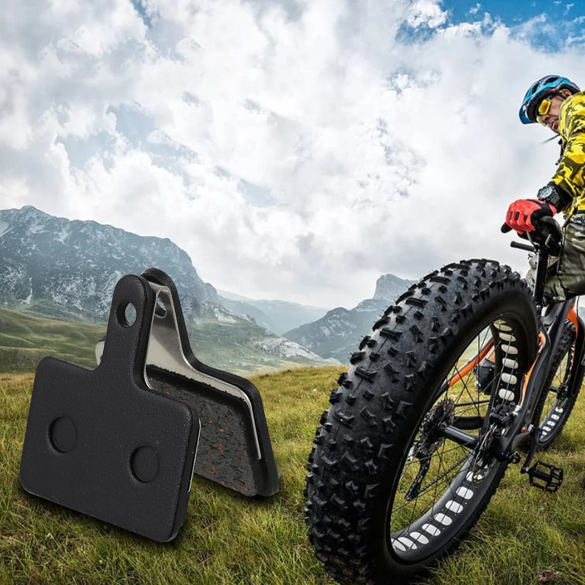 

4 Pairs Durable Bike Silent Resin Brake Pads High Performance Disc Brake Pads Wear Resistant Noiseless For Smooth Road