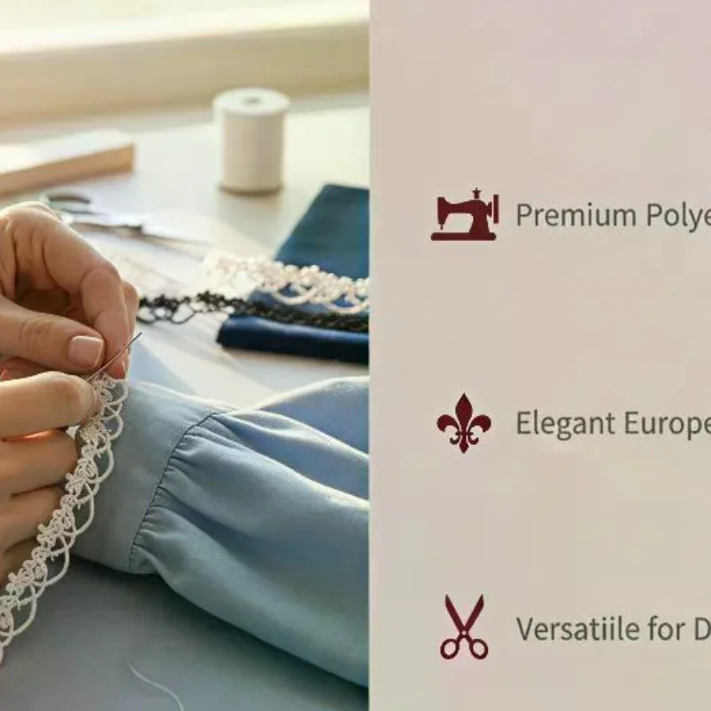 〔CC〕Shiny Lace Ribbon Applique Delicate Lace Trimming for DIY Sewing Clothes Bag Gift Packaging Home Decor Projects〔88〕