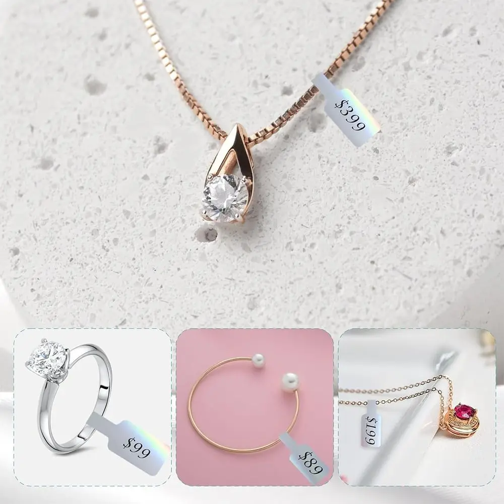 

500PCS Creative Multicolor Jewelry Price Labels Blank Kraft Paper Necklace Ring Price Tags Handmade Quadrate Bracelet Hangtags