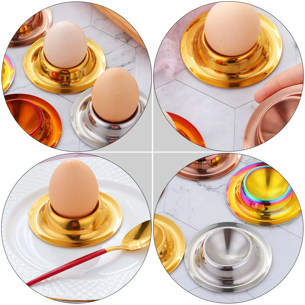 

2 Pcs Stainless Steel Egg Tray Rack Counter Holder Cups Organizer for Kitchen Refrigerator Easy Clean Modern Design Suitable