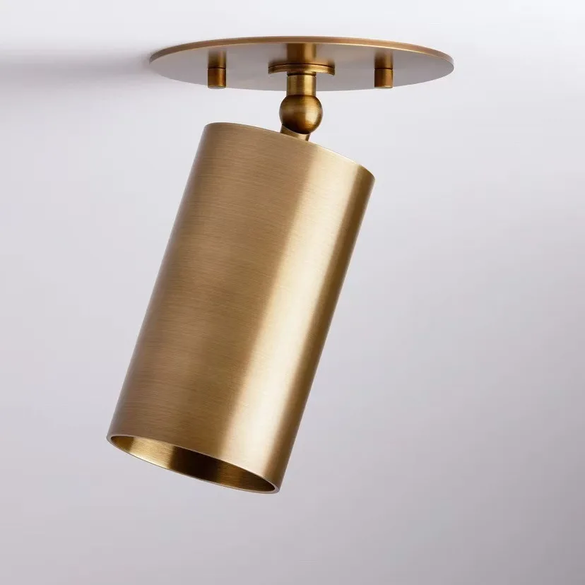 

Full Copper Ceiling Lamp Bedroom Bedside Brass Rotating Surface-mounted Spotlight Retro Old Brass Wall Lamp