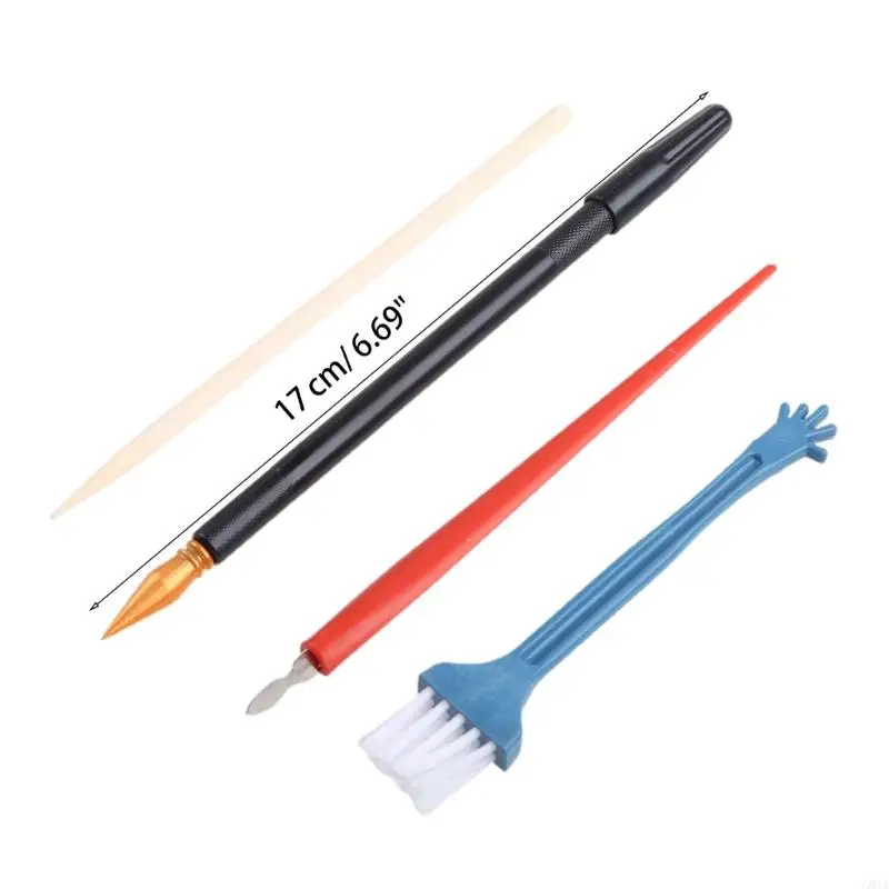 G8TA 5 pièces Scratch Painting Tool Art Tool à deux pointes Scratch Pen en bois Scraper