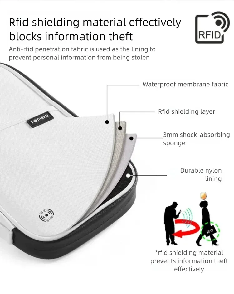 حامل جواز سفر RFID مقاوم للماء، محفظة تنظيم المستندات، سعة كبيرة، حقيبة بطاقات تذكرة للرجال والنساء، رحلة عائلية