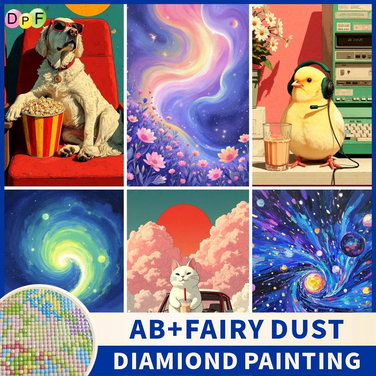 

DPF Fairy Dust AB Diy Полная квадратная круглая дрель 5D Алмазная картина Алмазная серия «Чудесный мир»