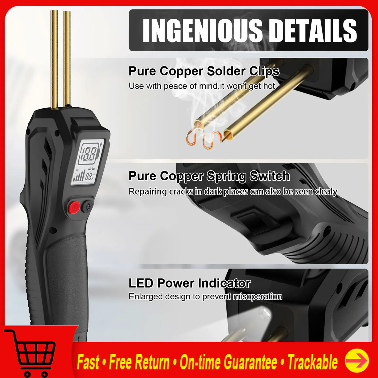 Car Bumper Repair Machine Cordless Plastic Welder LCD Display Plastic Repair Kit with 200pcs Welding Nails Fast Heating Plastic