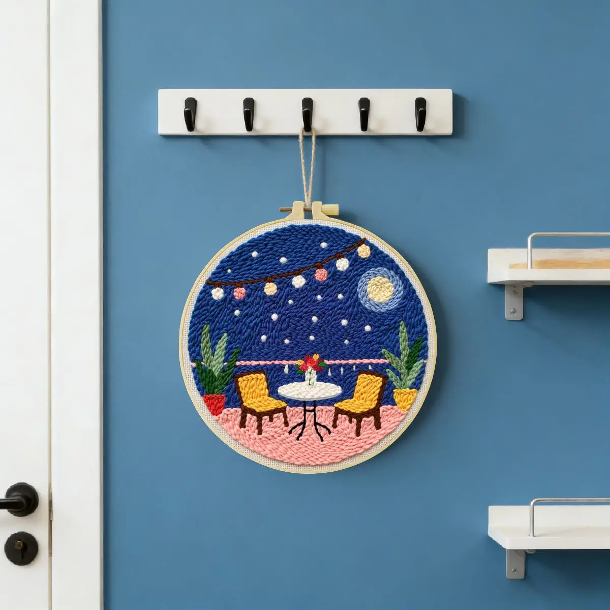 20X20CM/7,87 Zoll Tisch-Sticknadel-Set, Stickerei-Kit, Strick-Stickerei, DIY Handgemachtes Geschenk, Nadelkunst – Detail 2