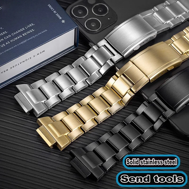 For Casio Small Gundam GM-110 Watch Strap G-SHOCK Modified GM110 16mm Bracelet Men's Solid Stainless Steel Mod Metal Watch band