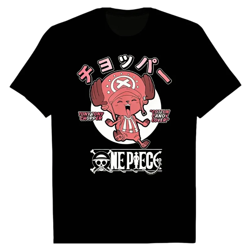 

Tony Tony Chopper One Piece T-Shirt Cute Anime Character Graphic Print 100% Cotton Crew Neck Soft Casual Fashion Street Tops